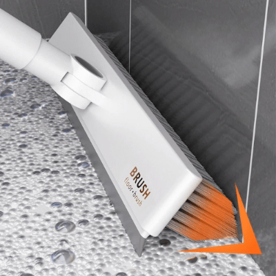 nettoyage zone difficile avec balai brosse pour carrelage blanc