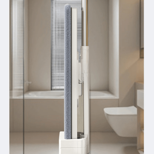 ranger balai laver le sol salle de bain