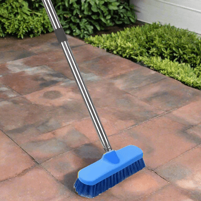 nettoyer l'allée maison balai pour terrasse bleu