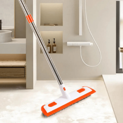nettoyage salle de bain balaie brosse telescopique orange