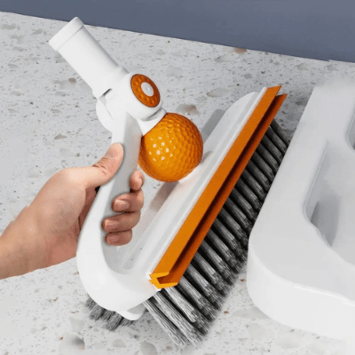 nettoyage salle de bain balais brosse blanc