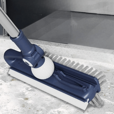nettoyage sol avec balais brosse bleu
