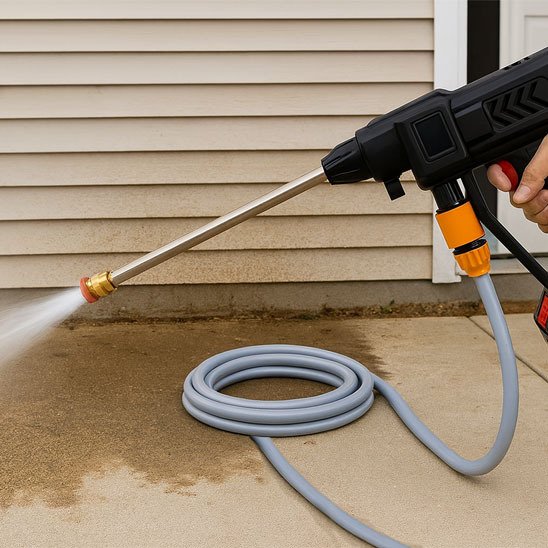 nettoie sol en puissance avec nettoyeur haute pression batterie noir PulverisPower