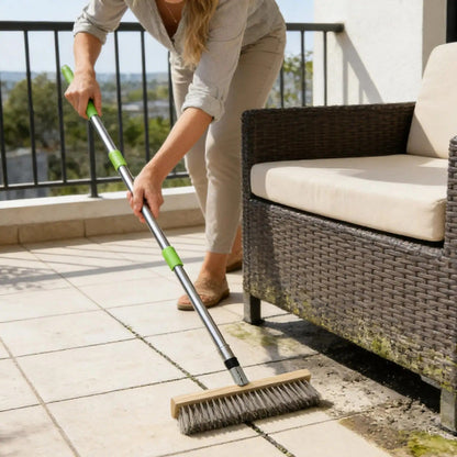 BALAI AVEC BROSSE METALLIQUE Acier Inoxydable nettoie terrasse