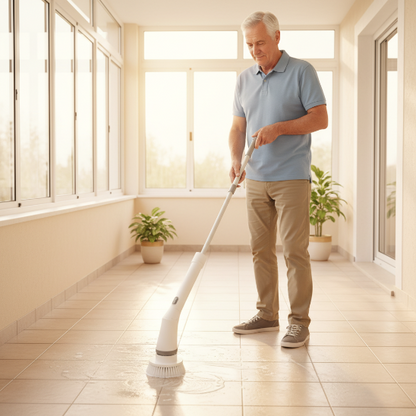 BROSSE A CARRELAGE ELECTRIQUE Sans Fil 6 Tetes sol veranda