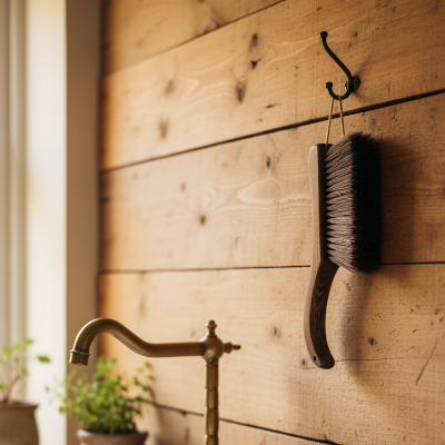 Balayette bois retro Charme Vintage range facile