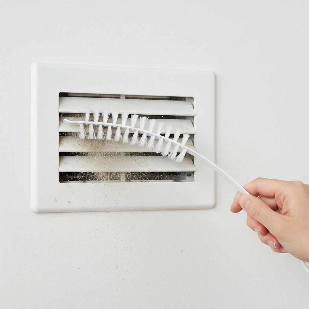 Brosse nettoyage radiateur CleanFlex 360 grilles de ventilation