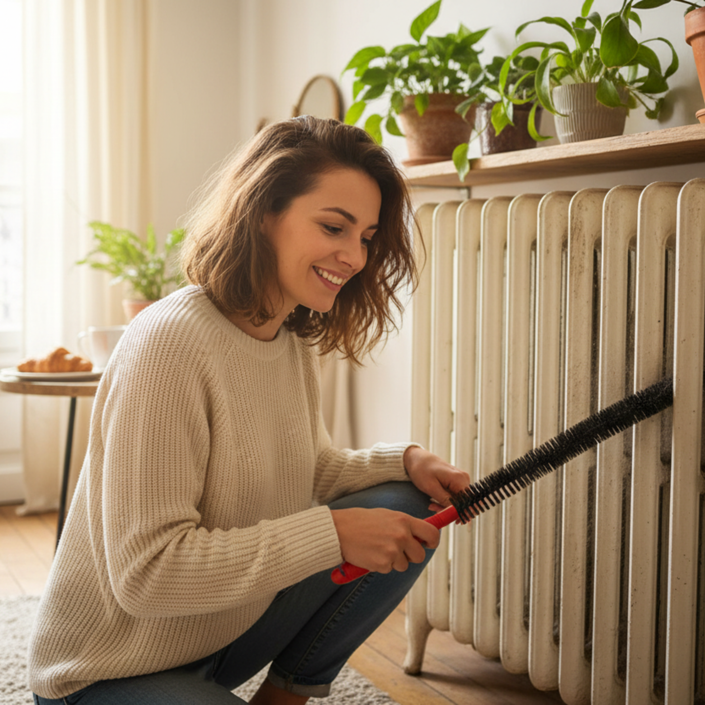 Brosse pour nettoyer radiateur Flexible 69cm ergonomique