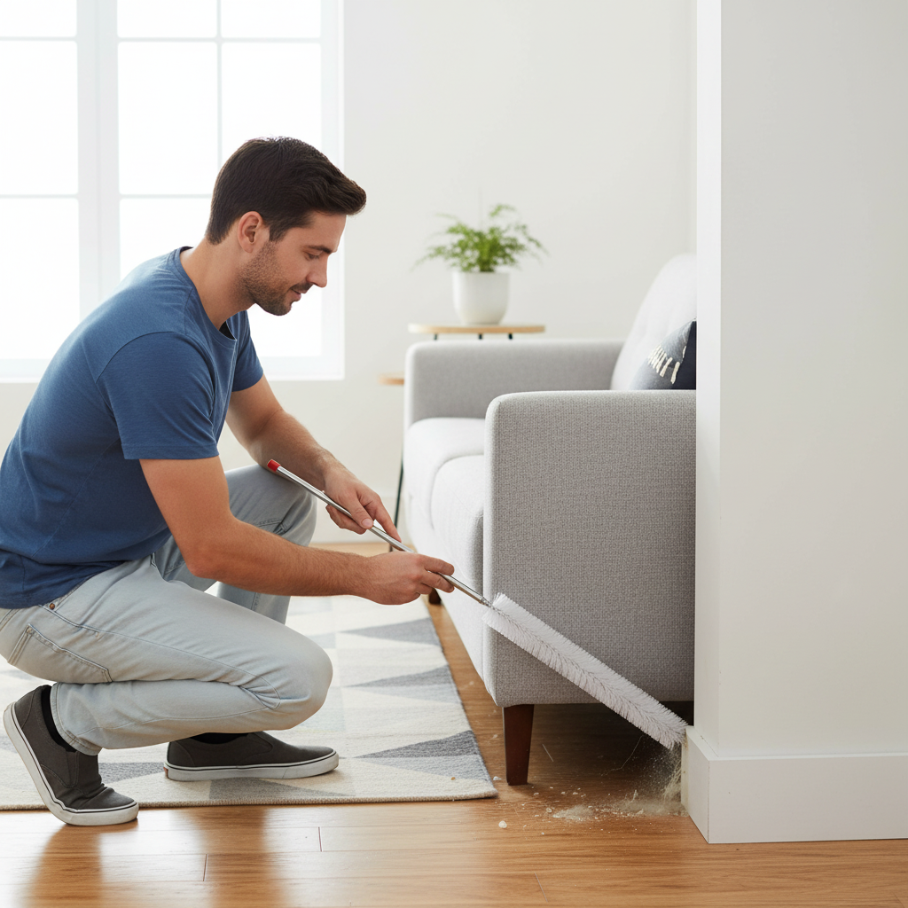 Goupillon nettoyage radiateur | Manche télescopique 81cm