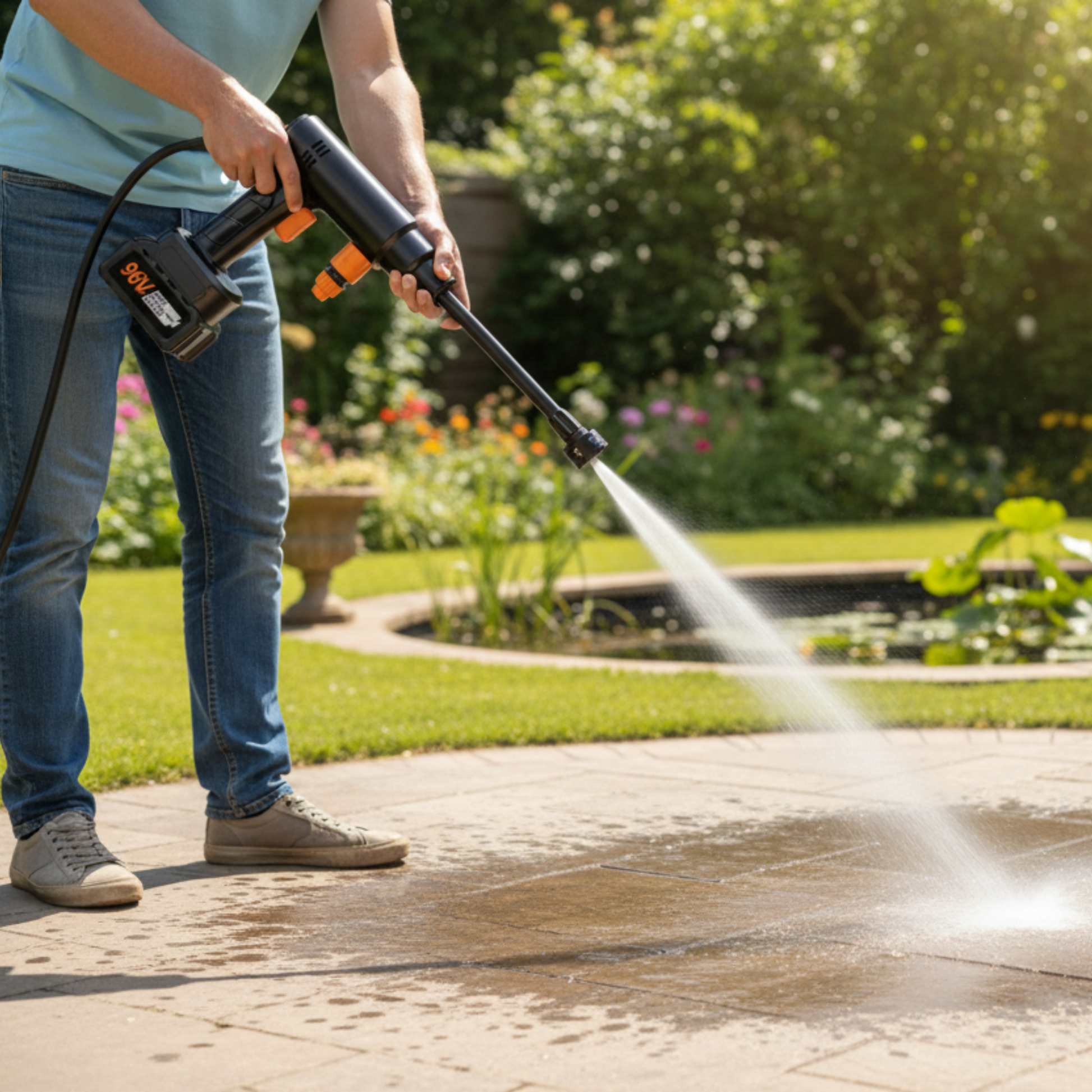NETTOYEUR HAUTE PRESSION A BATTERIE Sans Fil 8 MPa jardin
