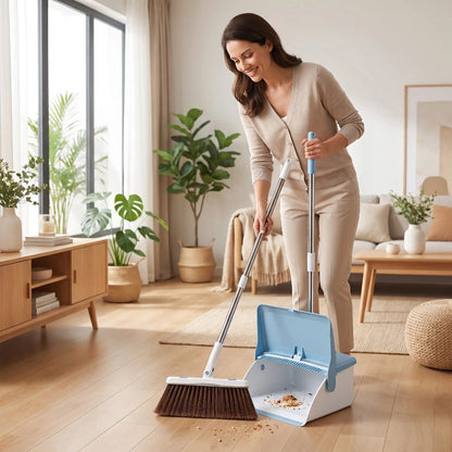 Pelle balai long manche Ergonomique bleu