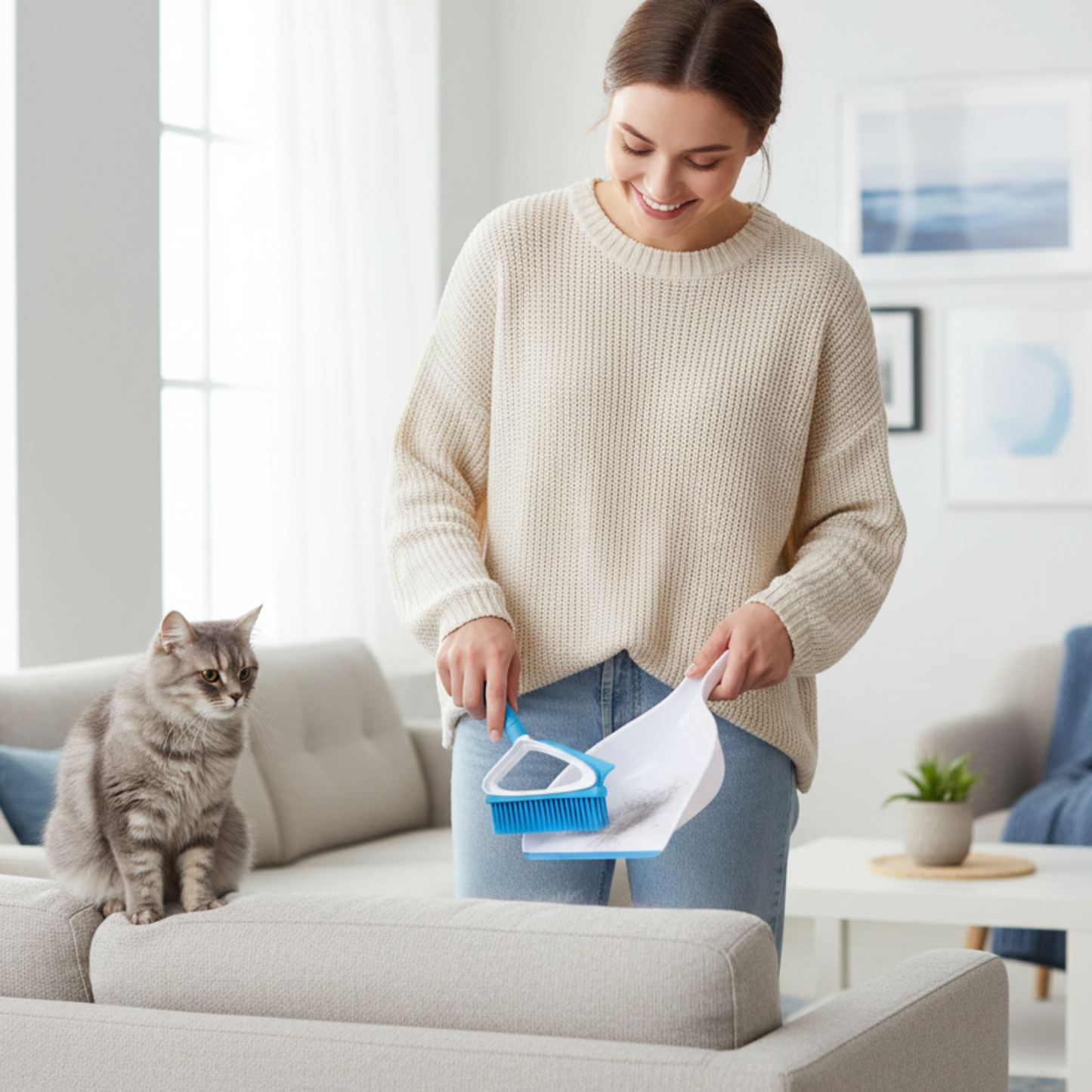 Pelle et balayettesilicone MultiCapture nettoie poils chat