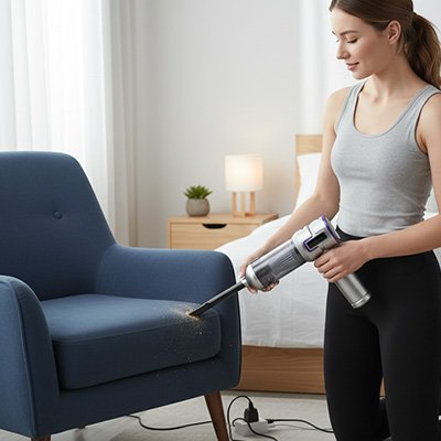 Aspirateur à la main canapé