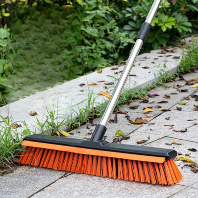 Balai brosse dure 2-en-1 télescopique poignée ergonomique