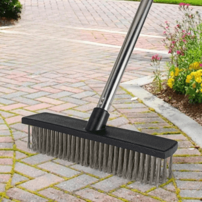 balai brosse metallique sol carreaux mousse sale