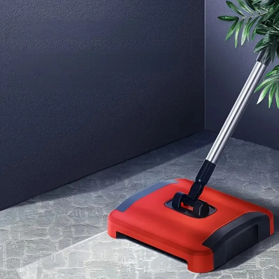 balai brosse rotative nettoyage sol Manuel silencieux rouge