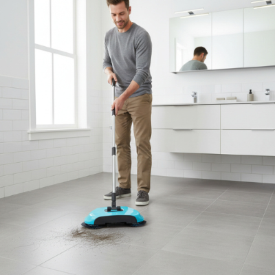 balai brosses rotatives 3-en-1 EcoClean enleve cheveux