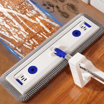 nettoyer cheveux sol avec balai plat professionnel