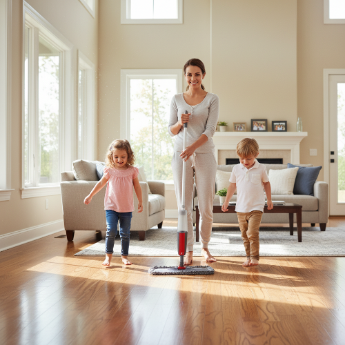 balai pour nettoyage sols Vaporisateur Rotatif 360 nettoyer heureux