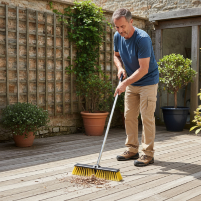 balai pour terrasse béton ErgoComfort45° nettoyage saleté tenace