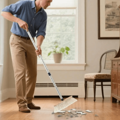 avec balai pour terrasse carrelage fini mal de dos