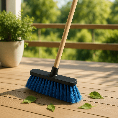 balai terrasse enleve feuilles en un d'oeil