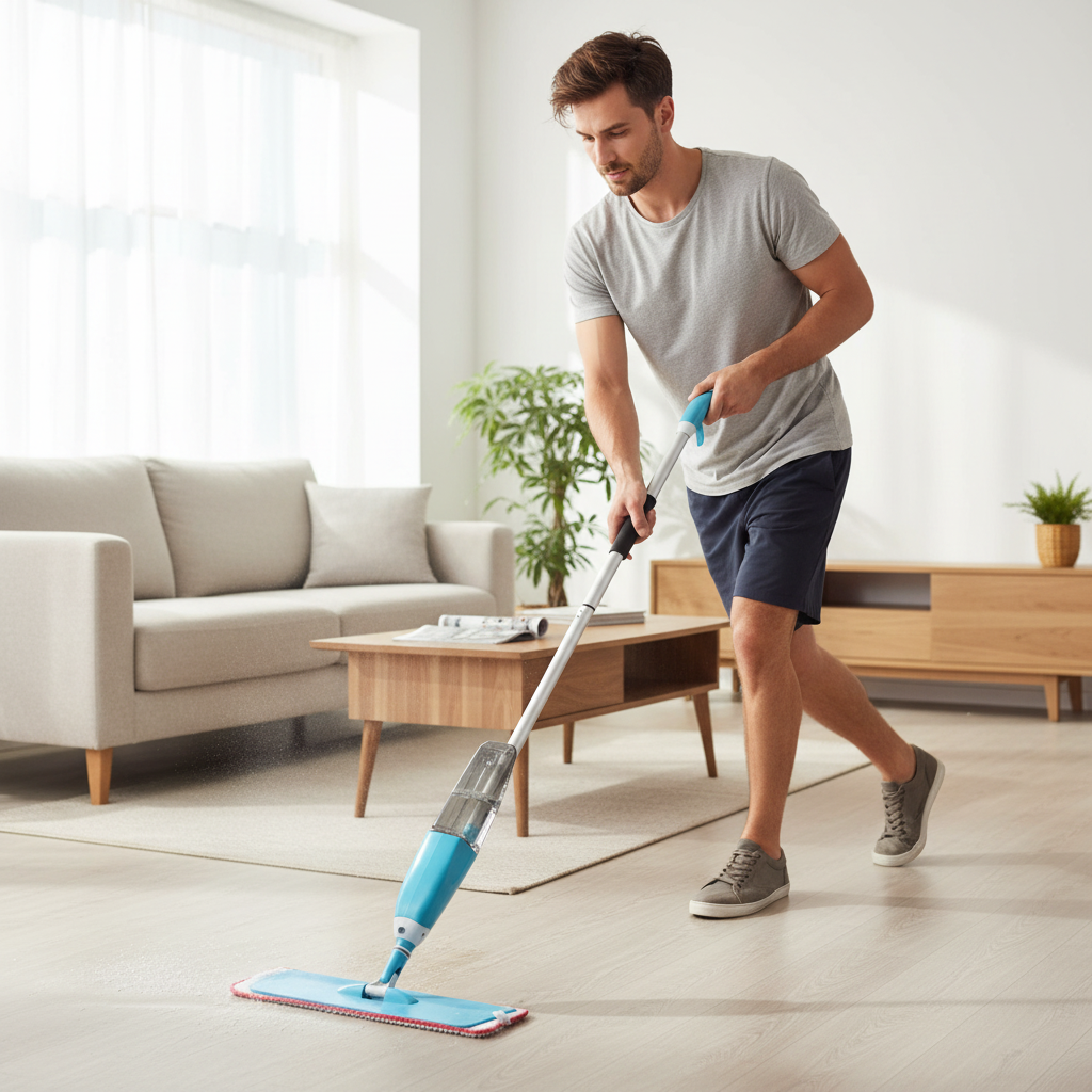 balais lavage sol Pulverisateur Rotatif 360 bleu