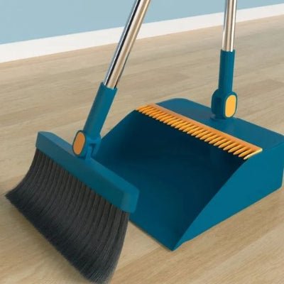 balayer avec balai et pelle bleu