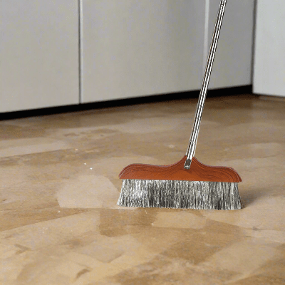 balayette long manche en acier