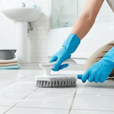 brosse carrelage polyvalente blanc récurer sol salle de bain