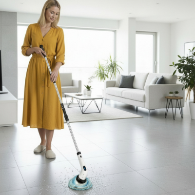 brosse electrique carrelage PowerClean 10 en 1 nettoyer efficace sol salon