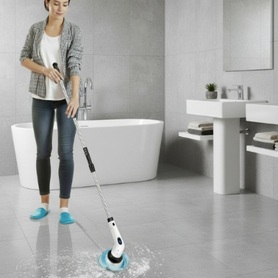 brosse electrique carrelage PowerClean 10 en 1 nettoyer salle de bain sans effort