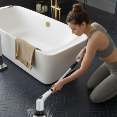 brosse electrique carrelage PowerClean 10 en 1 nettoyer sol salle de bain