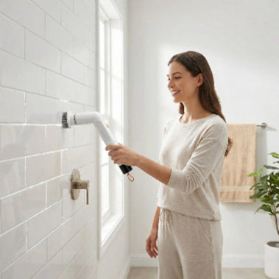 brosse electrique joint carrelage CleanPro blanc