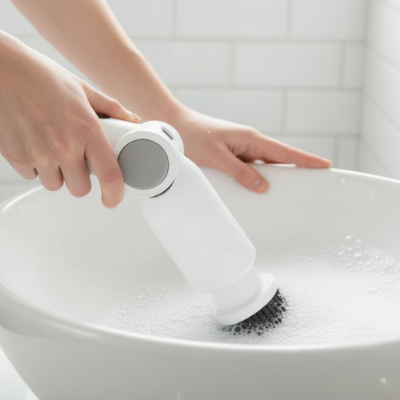 brosse electrique nettoyage carrelage UltraScrub pour vasque
