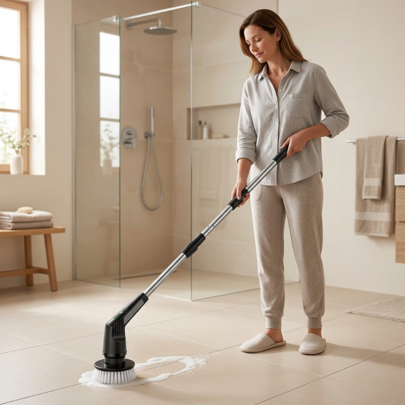 brosse électrique sol PowerScrub nettoie joints carrelage sans effort