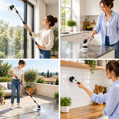 Brosse nettoyage rotative sans Fil 9 têtes  multifonctions