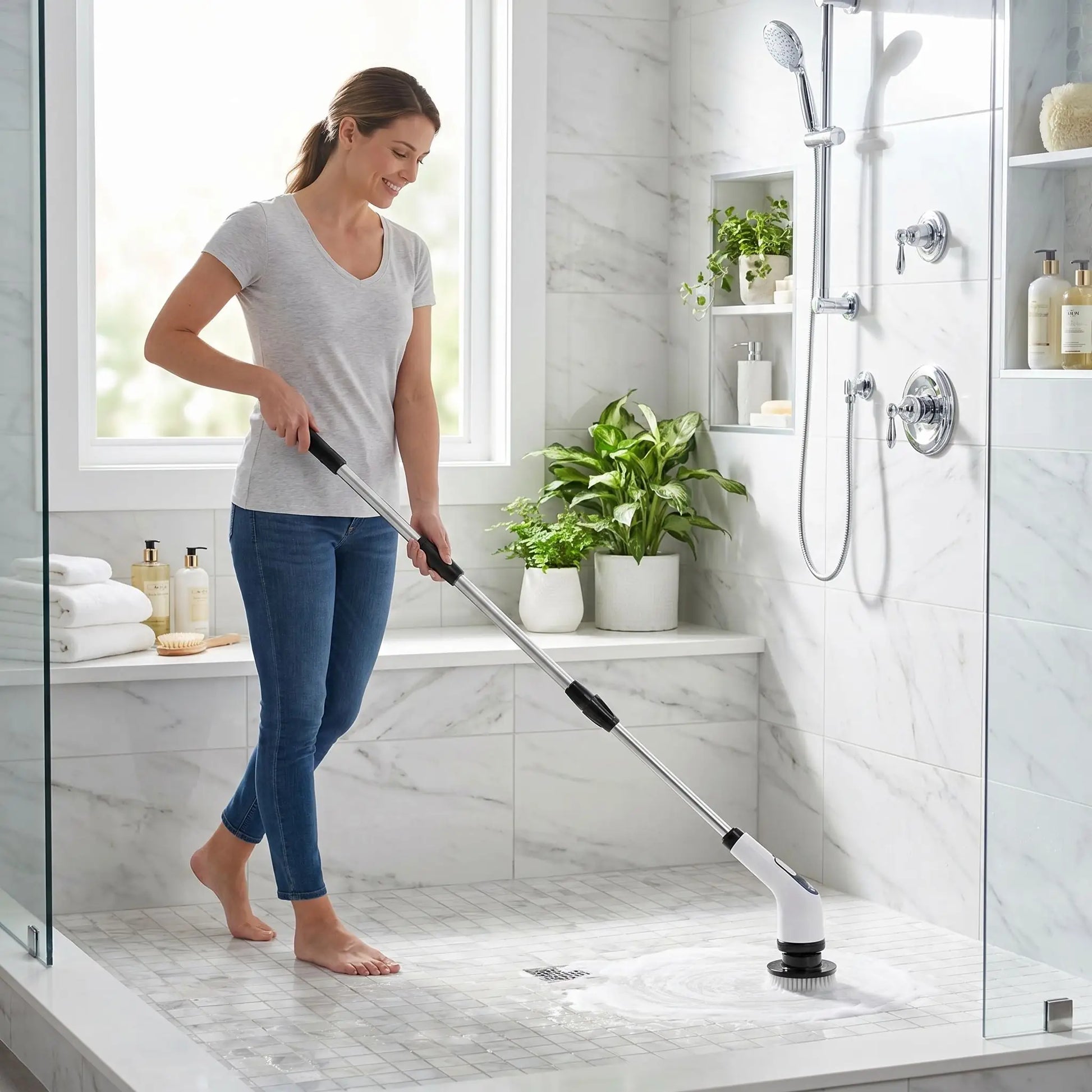 brosse rotative nettoyage 7 en 1 sans fil sol douche