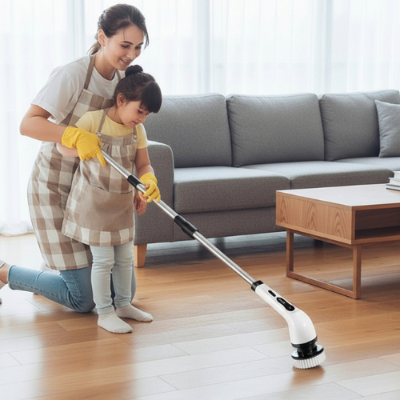 brosse rotative pour carrelage ErgoClean7 nettoyage en famille