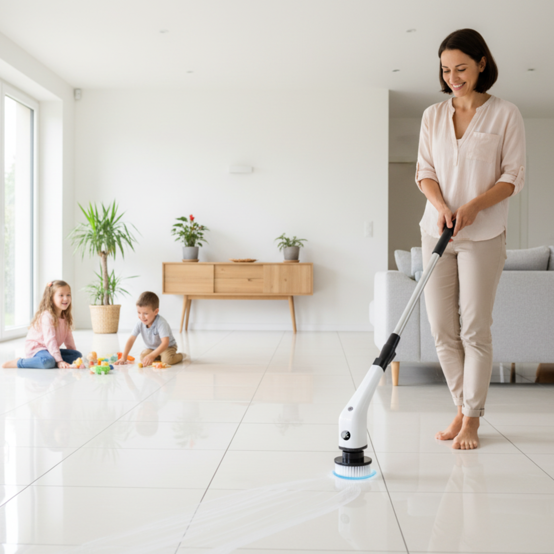 brosse rotative pour nettoyage carrelage interieur 7 Embouts sans effort 