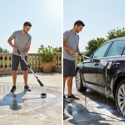 brosse rotative pour nettoyage sol 8 embouts homme nettoie terrasse et voiture