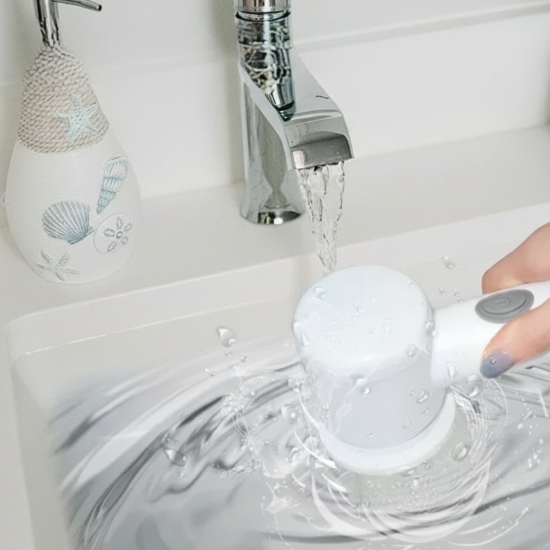 brosse salle de bain électrique 6 Tetes rotatives nettoie vasque