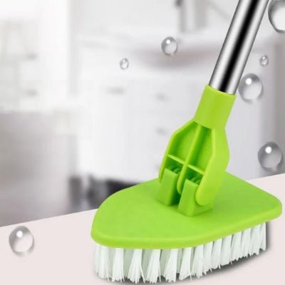 nettoyer salle de bain brosse télescopique vert