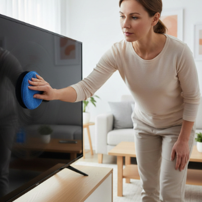 nettoyage télé avec EPONGE MICROFIBRE UltraMousse