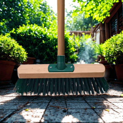 nettoyer sol carrelé jardin balai cantonnier