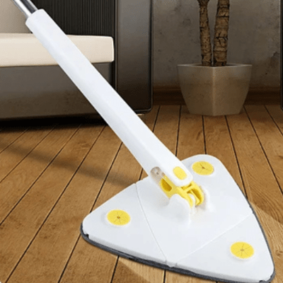 nettoyer sol parquet avec balai serpillère blanc
