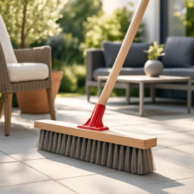 nettoyer terrasse avec balai pour extérieur