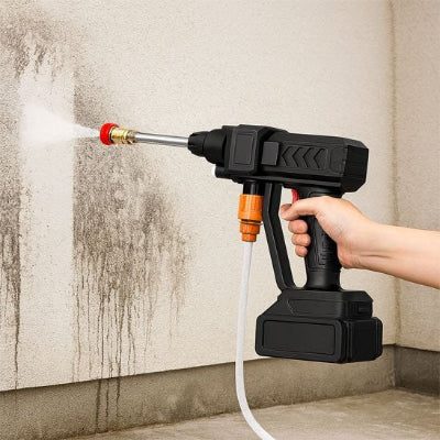 un clin d'œil nettoyer façade maison propre avec nettoyeur haute pression batterie noir pulverispower