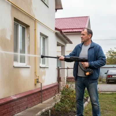 nettoyeur haute pression sans fil nettoyage mur en un seul geste