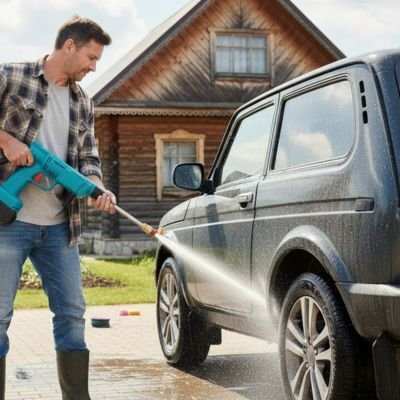 nettoyeur haute pression sans fil bleu ergonomique